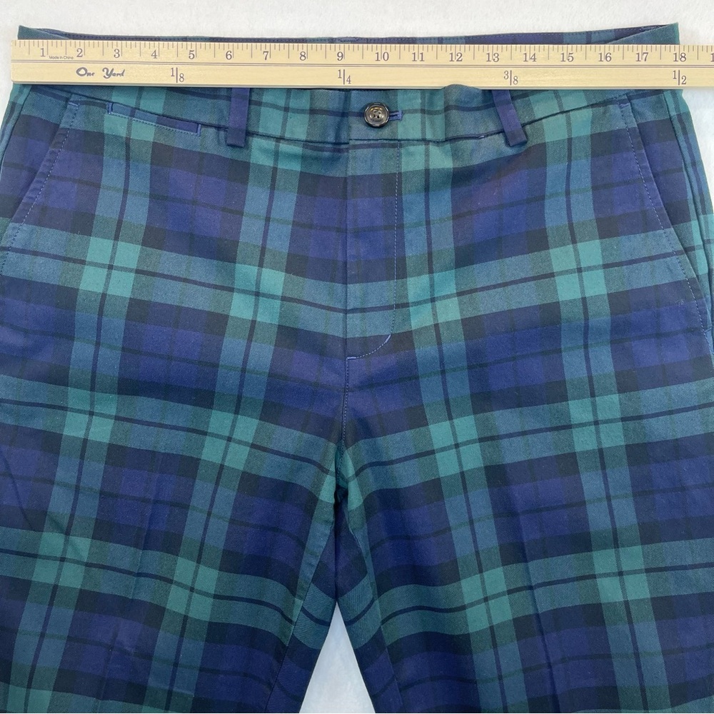 Vineyard Vines Breaker Pants Men's 35x32 (36x32) Green Plaid Pockets Golf - Picture 6 of 12